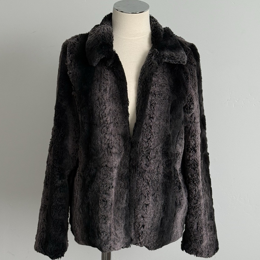 Betsey Johnson Plush Jacket L Bratz Grunge Glam Whimsigoth